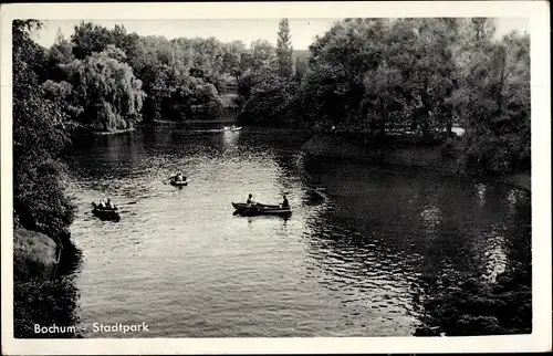 Ak Bochum im Ruhrgebiet, Stadtpark, Ruderboote