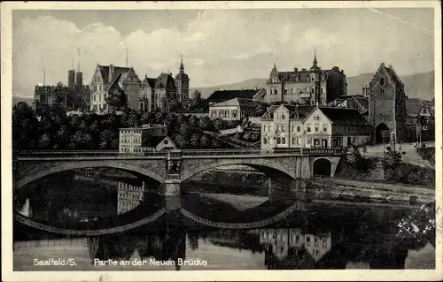 Ak Saalfeld an der Saale Thüringen, Partie an der Neuen Brücke