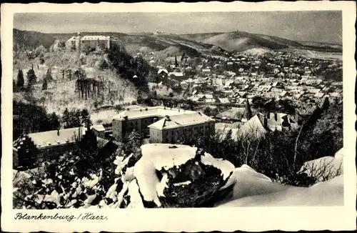 Ak Blankenburg Harz, Winterpanorama