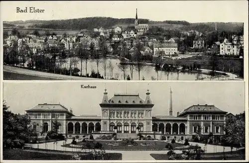 Ak Bad Elster im Vogtland, Kurhaus, Panoramablick auf die Stadt