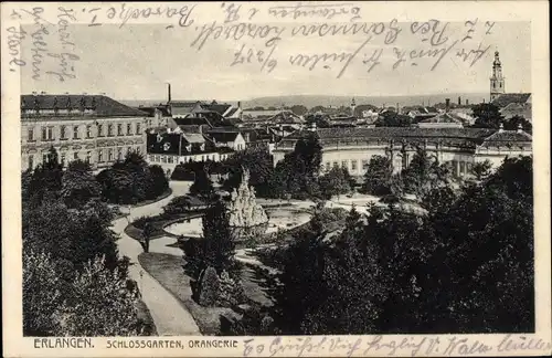 Ak Erlangen in Mittelfranken Bayern, Blick in den Schlossgarten, Orangerie