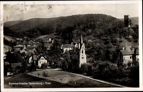 Ak Tautenburg in Thüringen, Stadtpanorama mit Turm und Kirche