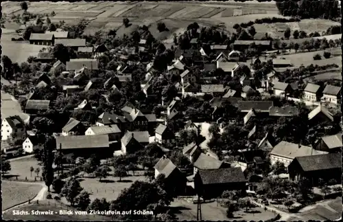 Ak Schöna Sächsische Schweiz, Blick vom Zirkelstein