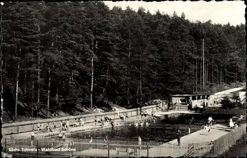 Ak Schöna Sächsische Schweiz, Waldbad