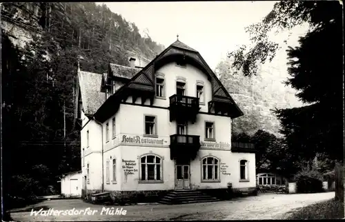 Ak Waltersdorf Bad Schandau an der Elbe, Hotel Restaurant Waltersdorfer Mühle