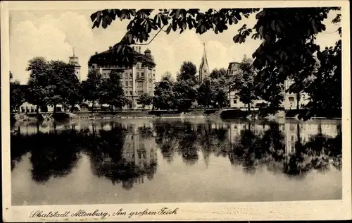 Ak Altenburg in Thüringen, Skatstadt, Am großen Teich