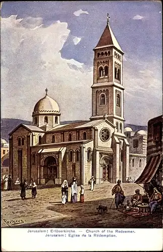 Künstler Ak Perlberg, F., Jerusalem Israel, Erlöserkirche