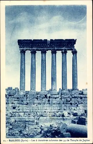 Ak Baalbek Libanon, Les 6 dernieres colonnes des 54 du Temple de Jupiter