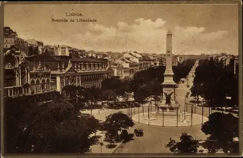 Ak Lisboa Lissabon Portugal, Avenida da Liberdade
