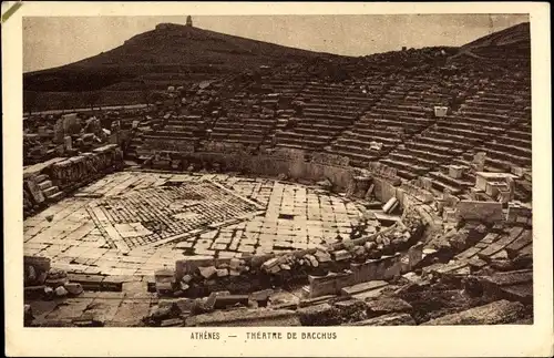 Ak Athen Griechenland, Théâtre de Bacchus