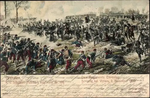 Ak Dresden, K.S. Schützen-Regiment Nr. 108, Schlacht bei Villiers 1870