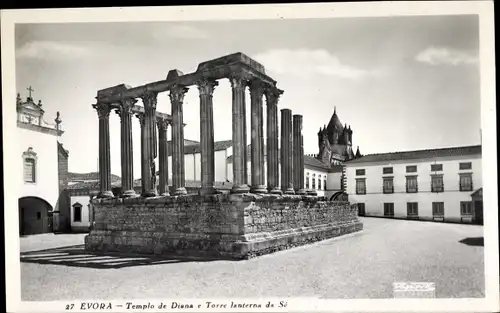 Ak Évora Portugal, Templo de Diana e Torre lanterna do Se