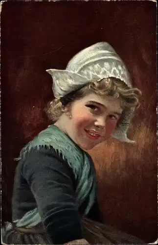 Ak Mädchen in niederländischer Tracht, Portrait
