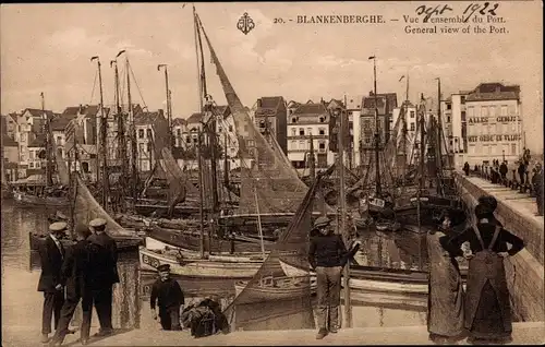 Ak Blankenberghe Blankenberge Westflandern, General view of the Port