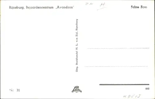 Ak Rijnsburg Südholland, Bejaardencentrum Avondzon