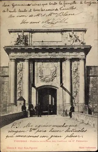 Ak Figueras Katalonien, Puerta principal del Castillo de San Fernando