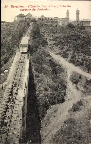 Ak Barcelona Katalonien Spanien, Tibidabo, Funicular