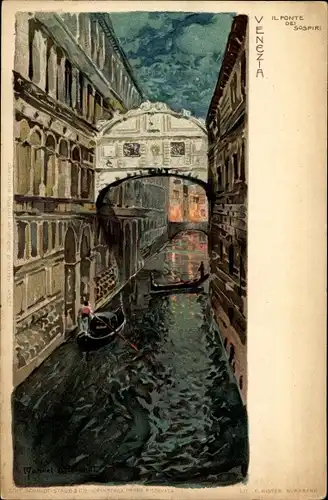 Künstler Litho Wielandt, Manuel, Venezia Venedig Veneto, Il Ponte dei Sospiri