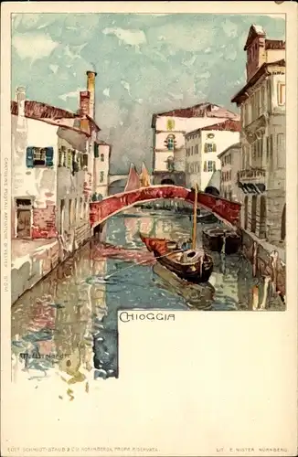 Künstler Litho Wielandt, Manuel, Chioggia Veneto, Kanalpartie
