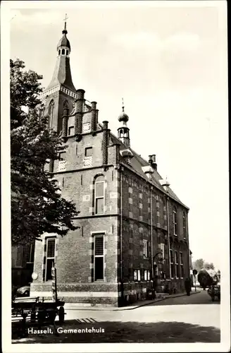 Ak Hasselt Overijssel, Gemeentehuis