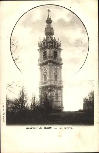 Ak Mons Wallonien Hennegau, Le Beffroi, Kirchturm