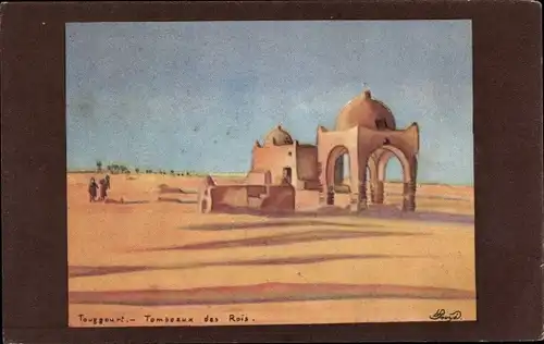 Künstler Ak Touggourt Algerien, Tombeaux des Rois, Gräber der Könige, Wüste