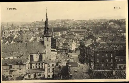 Ak Verviers Wallonien Lüttich, Panorama, Kirche