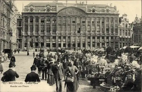 Ak Bruxelles Brüssel, Grand' Place, Marché aux fleurs