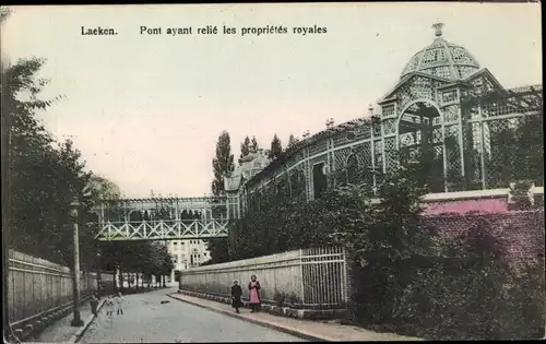 Ak Laeken Bruxelles Brüssel, Pont ayant relié les propriétés royales