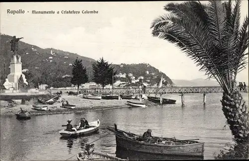 Ak Rapallo Liguria, Monumento a Cristoforo Colombo