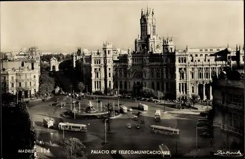 Ak Madrid Spanien, palacio de telecomunicaciones