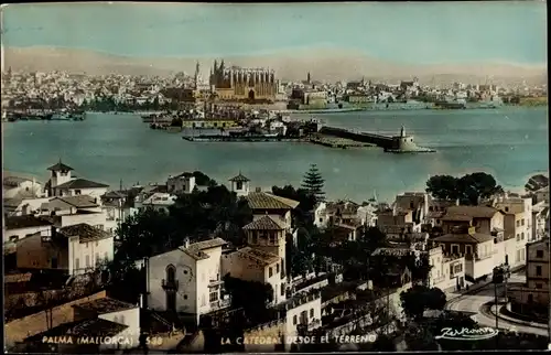 Ak Palma de Mallorca Balearische Inseln, La catedral desde el Terreno