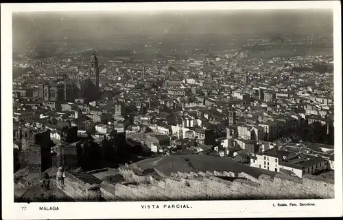 Ak Málaga Andalusien Spanien, Vista Parcial