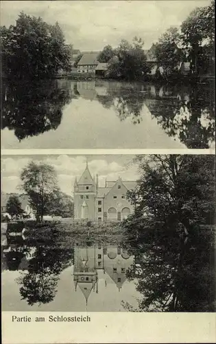 Ak Neuhausen im Erzgebirge, Partie am Schlossteich