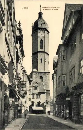 Ak Jena in Thüringen, Johannis-Straße mit Michaelis-Kirche