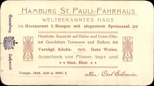 Ak Hamburg Mitte St. Pauli, Fährhaus, Weltbekanntes Haus