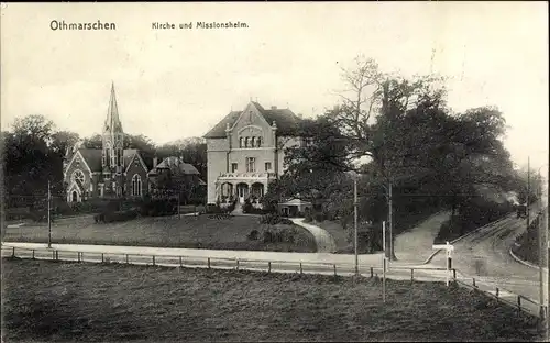 Ak Hamburg Altona Othmarschen, Kirche und Missionsheim