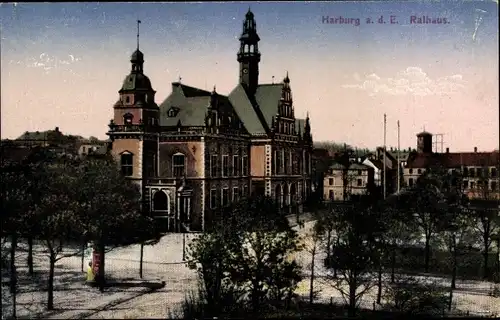 Ak Hamburg Harburg, Rathaus