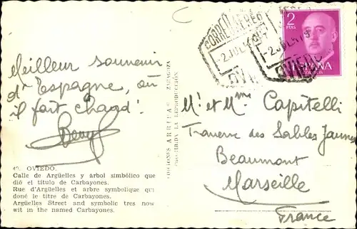 Ak Oviedo Asturias Spanien, Calle de Arguelles