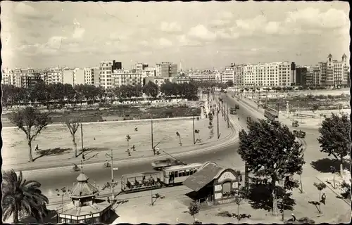 Ak Valencia Stadt Spanien, Puente de Aragon, Straßenbahn