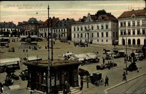 Ak Jablonec nad Nisou Gablonz an der Neiße Region Reichenberg, Alter Markt