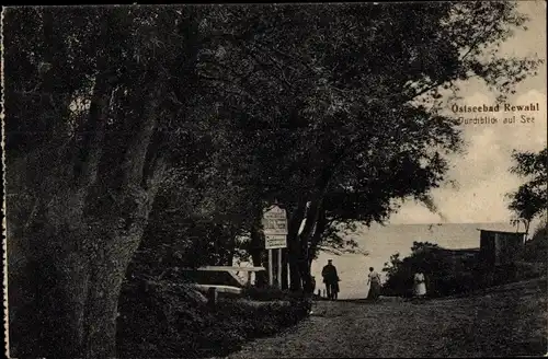 Ak Rewal Rewahl Pommern, Durchblick auf See