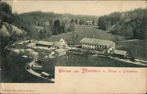 Ak Mühlthal Prien am Chiemsee Oberbayern, Blick auf den Ort