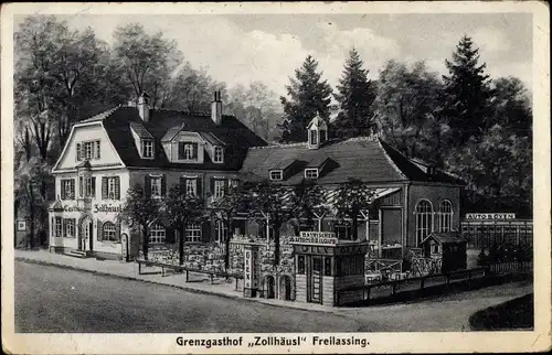 Ak Freilassing in Oberbayern, Grenzgasthof Zollhäusl, Olex Tankstelle