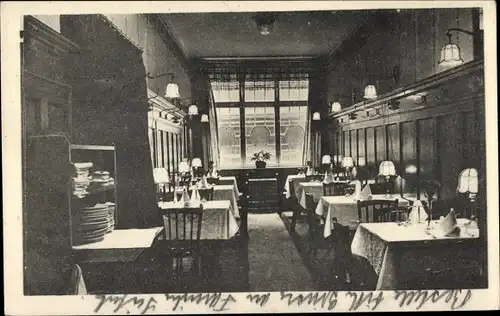 Ak München Bayern, Speisehaus Schommergarten, Schommerstraße 18, Innenansicht