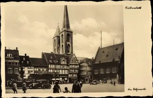 Ak Halberstadt am Harz, Partie am Holzmarkt