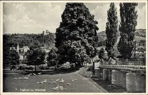 Ak Treffurt an der Werra, Teilansicht d. Brücke