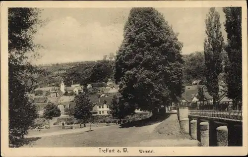 Ak Treffurt an der Werra, Werratal, Häuser, Brücke
