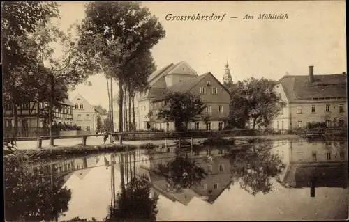 Ak Großröhrsdorf in Sachsen, Am Mühlteich