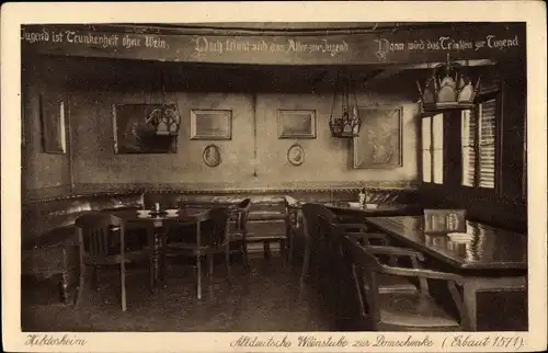 Ak Hildesheim in Niedersachsen, Altdeutsche Weinstube zur Domschenke